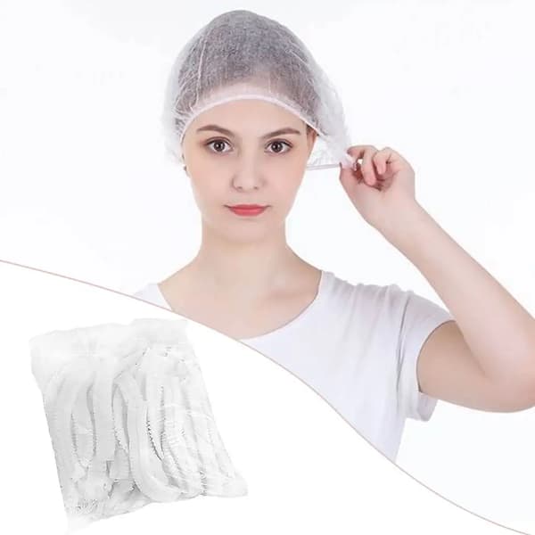 100 stk. Engangs non-woven anti-støv brusehætter, fleksibelt design