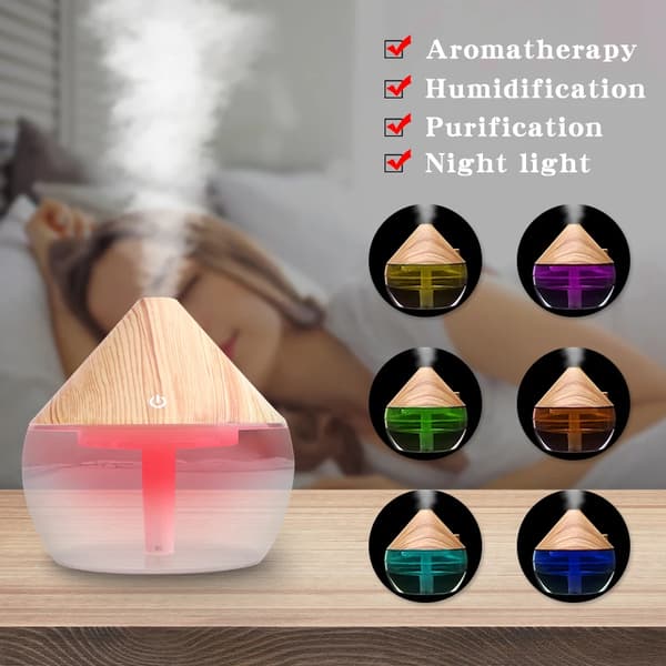 300ml Elektrisk Luftfukter Eterisk Aroma Olje Diffuser Ultralyd Plast USB Luftfukter Mini Luftfukter Maker LED Lys