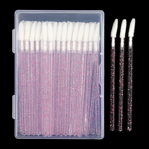 50 stk. Krystal Makeup Læbebørste Engangs MicroBrush Læbestift Øjenbryn Renser Øjenvippebørste Mascara Applikator Kvinder Tilbehør