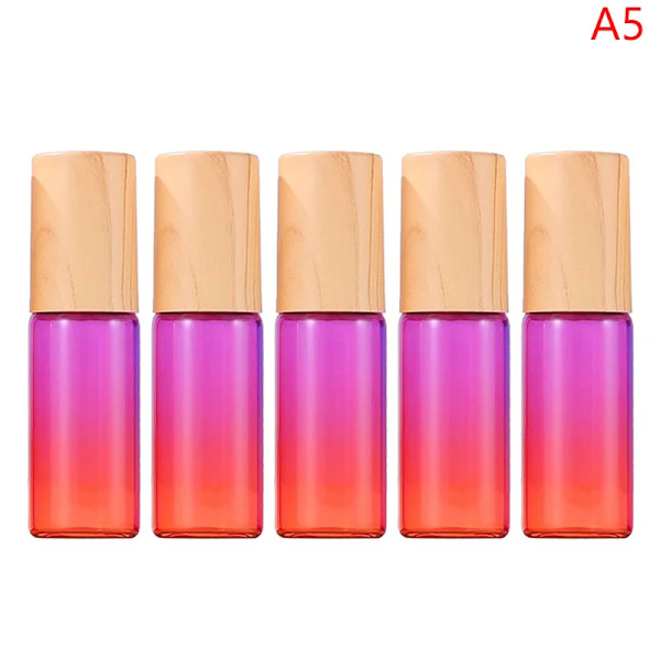 5 st Tjocka Glas Roll-on Flaskor 5ml Gradient Tom Flaska Roller Ball Oljeflaska Reseset