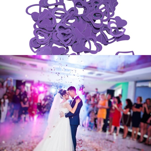 Multicolor blandade hjärtan Bröllop Confetti Sparkle Tabell Scatters Purple