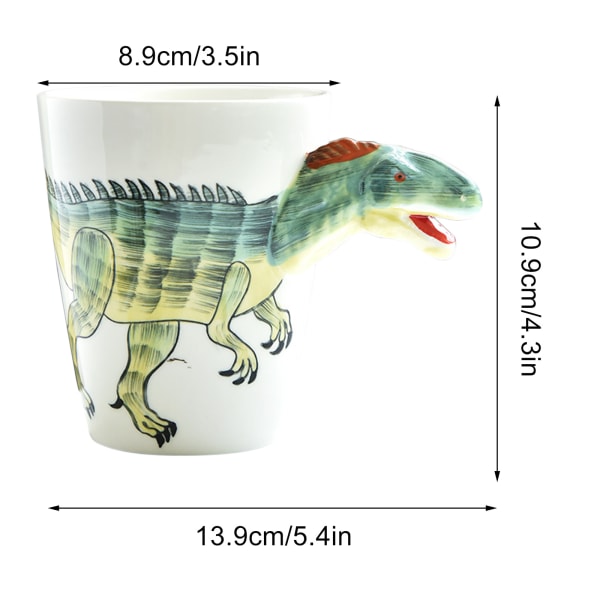 400 ml dinosaurieformad mugg Söt djur keramisk mugg Kontorsmugg