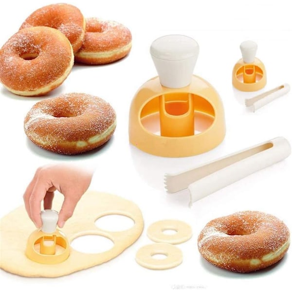 2 Pack Donut Cutter Set 3 tum, Cookie Cutter Rund för bakning