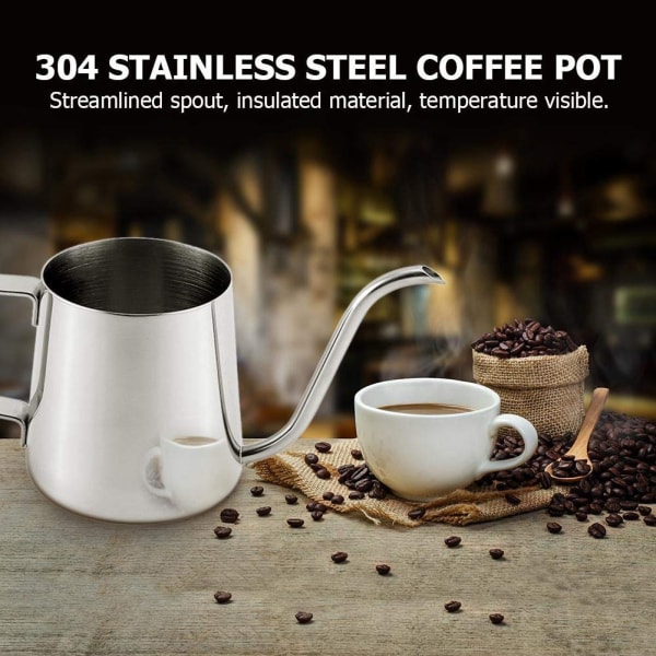 350 ml lång smal pip kaffekanna i rostfritt stål liten tekanna 873a | Fyndiq