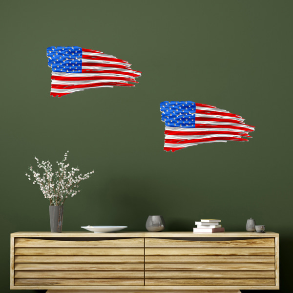 Tattered American Flag Metal Wall Art Patriotic Hanging Wall