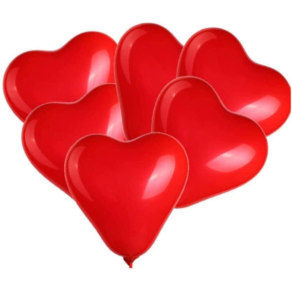 Hjärtformade ballonger, alla hjärtans dag dekorationer, 100 st