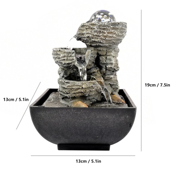 Elegant Resin Desktop Fountain Dekoration Hem Bordsskiva