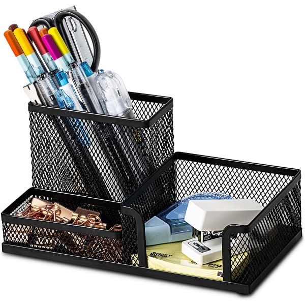 Mesh Desk Organizer Office Supplies Caddy med pennhållare