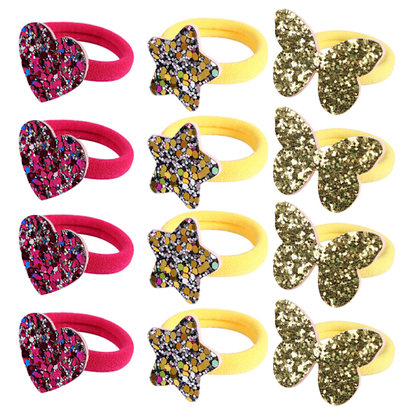 12 st Toddler Hårband, Sparkle Seamless gummiband för barn