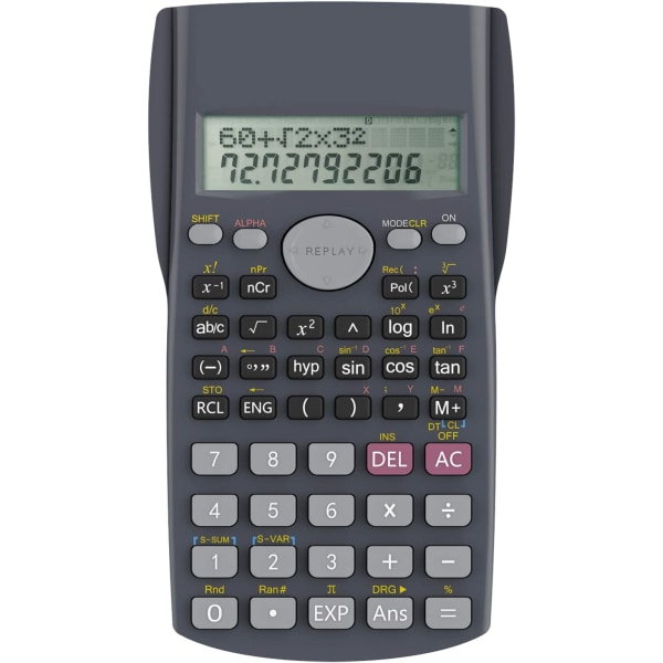 2-Line Engineering Scientific Calculator, lämplig för skolan