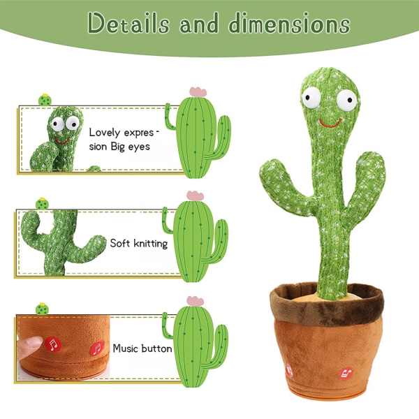 Dancing Cactus Baby Toys 6 till 12 månader, Talking Cactus Toys