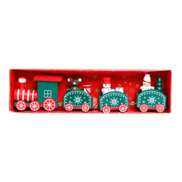 Wooden Christmas Train with 3 Carriages for Boys Girls Children