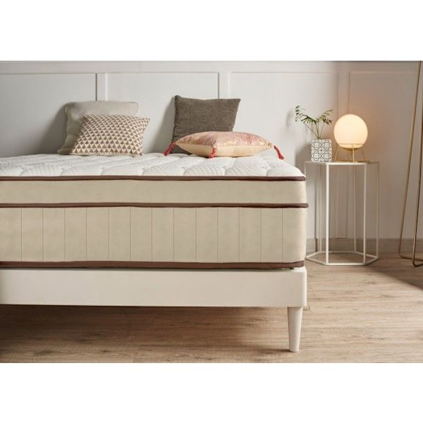 Hybrid-vuodevaunu Ruskea 150x200 cm - Jouset + muotoutuva vaahto - Ergonominen - Paksuus 30 cm - Moonia