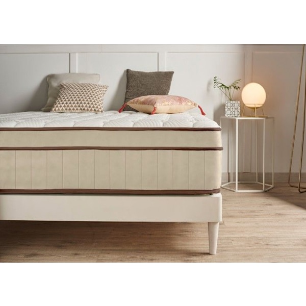 Hybrid Madras Brun 90x190 cm - Fjedre + memory foam - Ergonomisk - Tykkelse 30 cm - Moonia