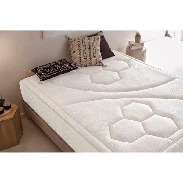 Madras 135x190 cm, Quantum Alta Densitet, Viscoelastisk + SupersoftFoam + Bioherm Fibre: 6 cm - Moonia hvid