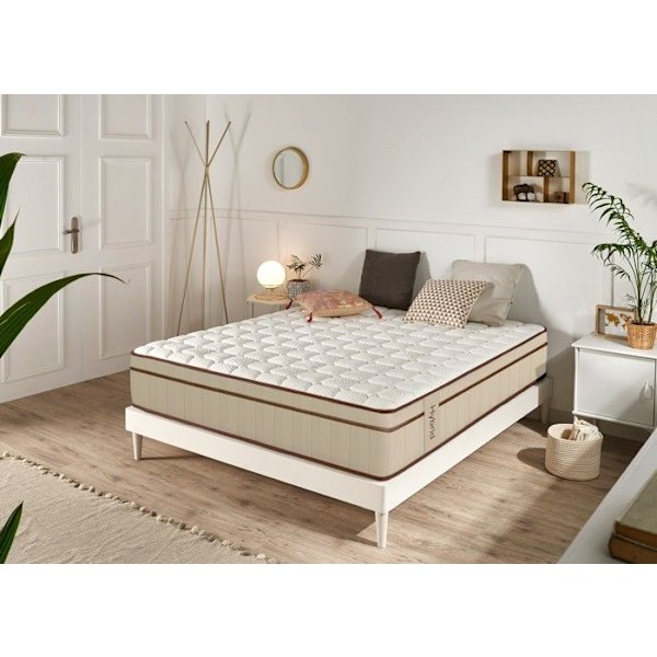 Hybrid-vuodevaunu Ruskea 150x200 cm - Jouset + muotoutuva vaahto - Ergonominen - Paksuus 30 cm - Moonia