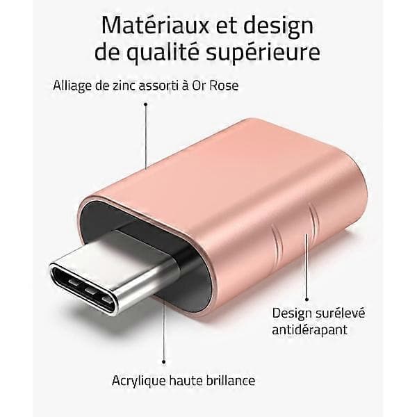 USB C til USB adapterpakke, 2 USB C hann til USB 3 hunn adaptere, komp