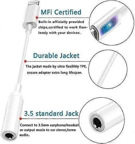 Lightning til 3,5 mm hovedtelefonadapter - 3 pak