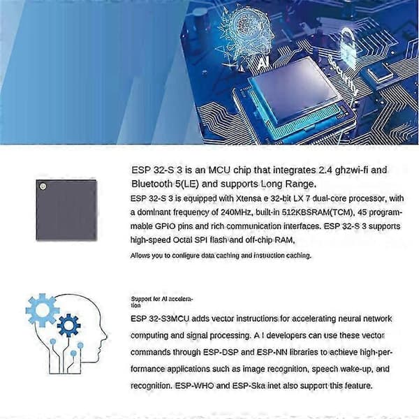 ESP32 ESP32-S3 WiFi+Bluetooth IoT Dual Type-C -kehityskortti, ydinlevy ESP32-C6-DevKitC-1 Develo