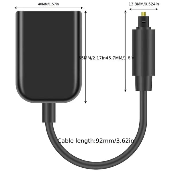 Digital Toslink Fiber Optisk Lydkabel Adapter 1 til 2 Splitter