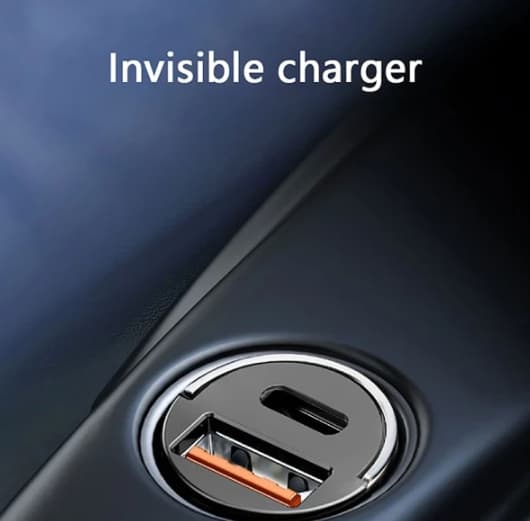 100W Bil USB-laddare Super Charge USB-A USB-C Svart