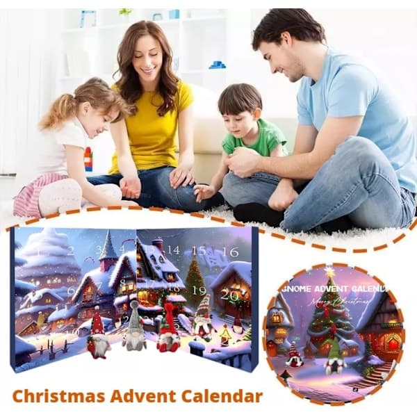 Julkalender 2024 med Tomte, 24 Dagar Samlarobjekt Julkalender Tomtedockor, Julplysch Blind Box
