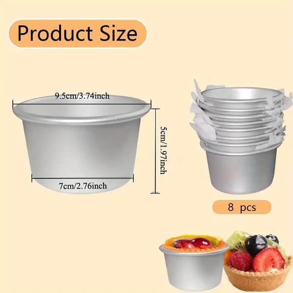 8 stk. karamellpuddingform egg terteform høytemperatur baking kake baking dessert gelé liten mini