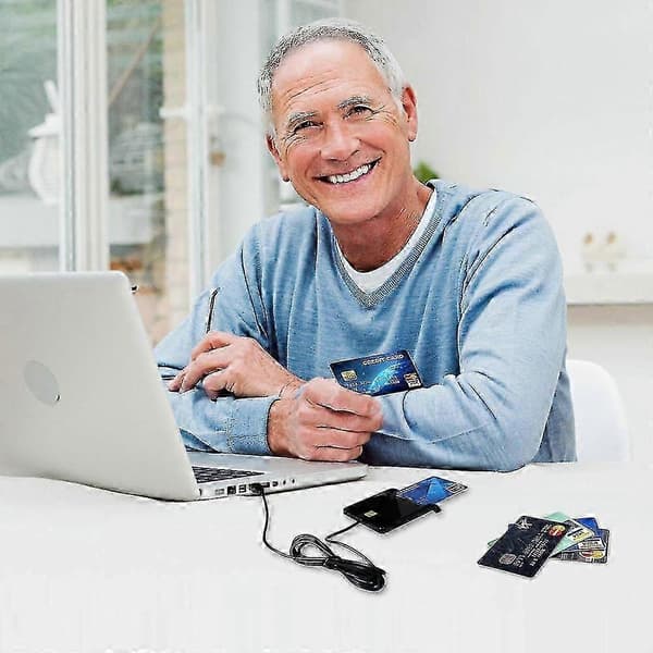 USB Smart Card Reader til Bank IC/ID EMV SD TF SIM MMC Kort - USB CCID ISO 7816 Kompatibel med Windows 7/8/10 &amp; Linux OS