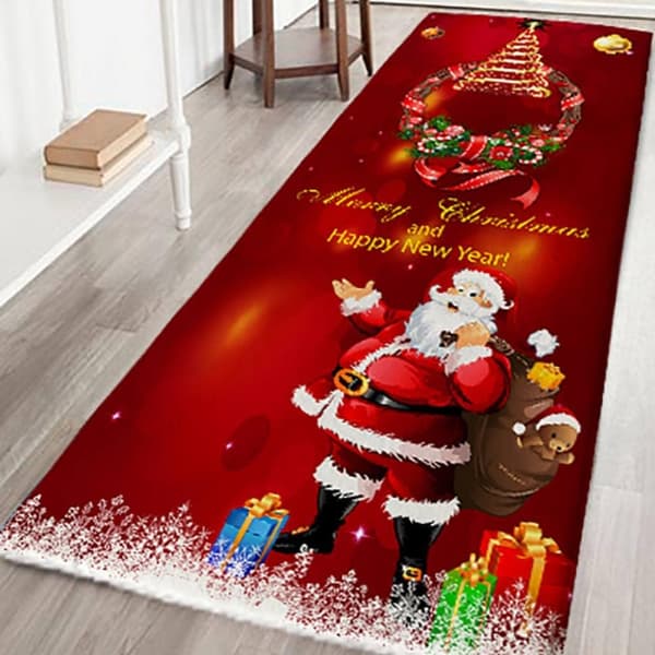 Juleteppe 3D Sklisikkert Juletrykt Teppe
