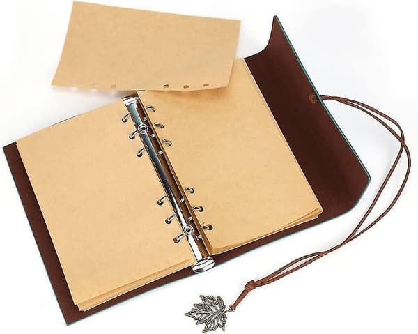 Læder Notesbog, Maleden Klassisk Spiralbundet Notesbog Genopfyldelig Dagbog