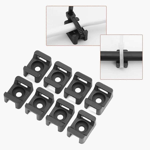 150 stk. sorte kabelbinderholdere, kabelbinderbase, 23 mm x 16 mm