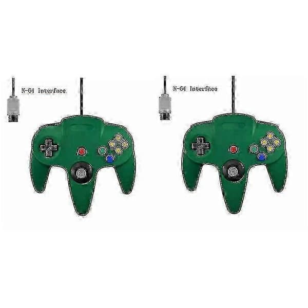 2-pak Klassisk Kablet N64 Controller Retro Spil 64-bit Gamepad Joystick Udskiftning