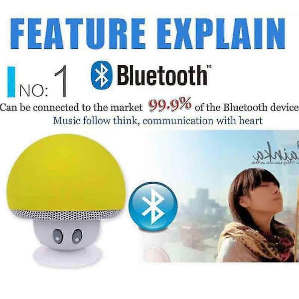 Mini Bærbar Soppformet Trådløs Bluetooth Høyttaler Telefonholder