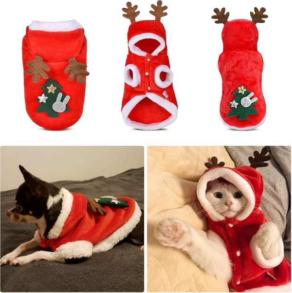 Julekostumer til kæledyr, festkostumer til katte og hunde