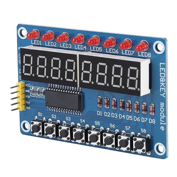TM1638 8-bits LED digitalt displaymodul for Arduino AVR