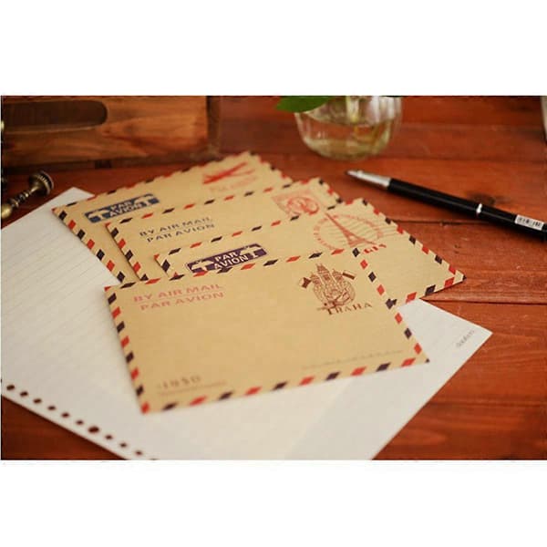 Vykort Kuvert Retro Kraftpapper Kuvert för Skrivning 30st