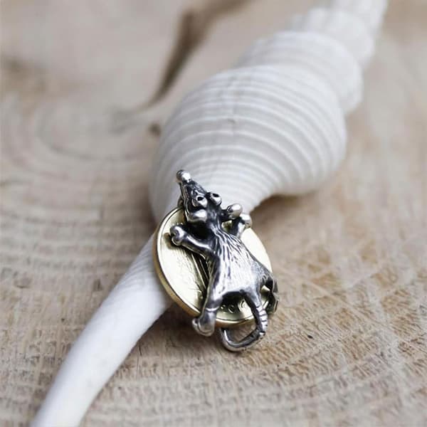 Plånbok Mus Råtta Plånbok Berlock Rikedom Locka Pengar Talisman Symbol