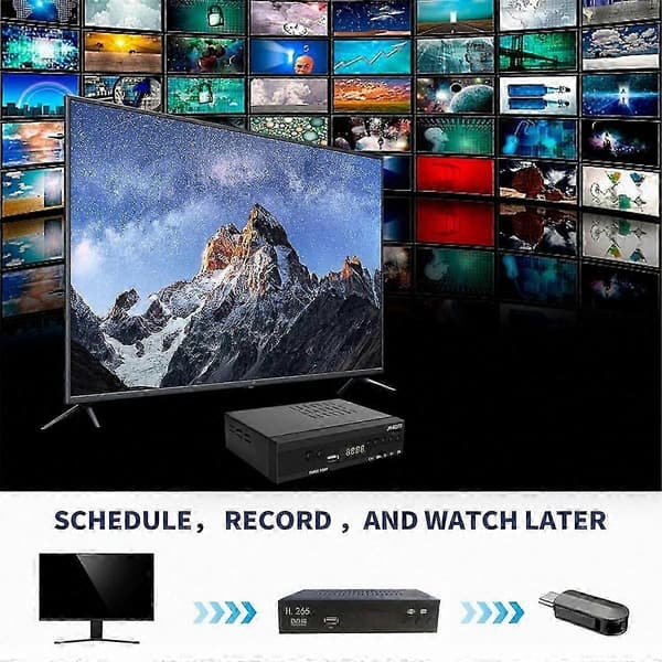 Digital TV Tuner USB Set Top Box for DVB-T2 HEVC 265 1080P HD Dekoder Terrestrisk Mottaker Adapter