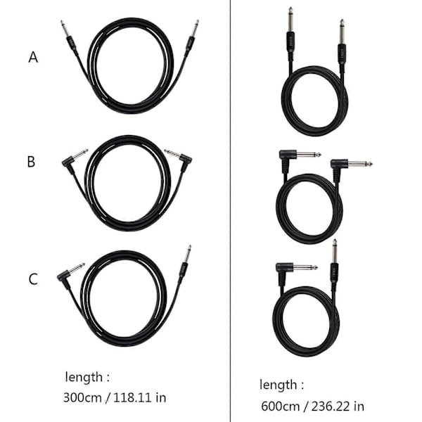 Gitarrinstrumentkabel Professionell Keyboardkabel PVC-textur Elektrisk instrumentkabel för elgitarrkeyboard