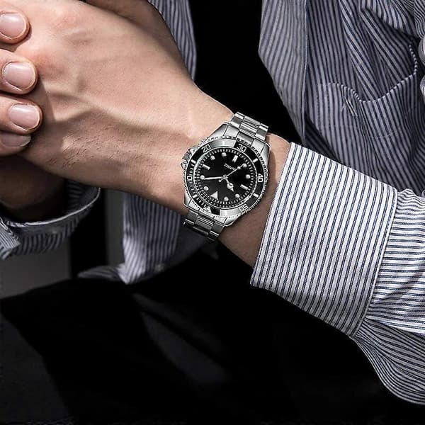 Dykkerur Stil 39mm Envejs Roterbar Bezel Japan Urværk Stållænke