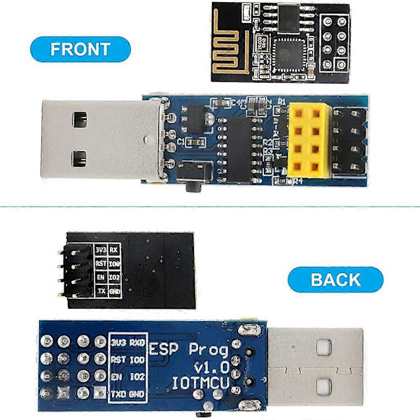 USB til ESP8266 Breakout CH340C ESP-01 ESP-01S Prog WiFi Programmer Nedlaster Adapter med Reset Au