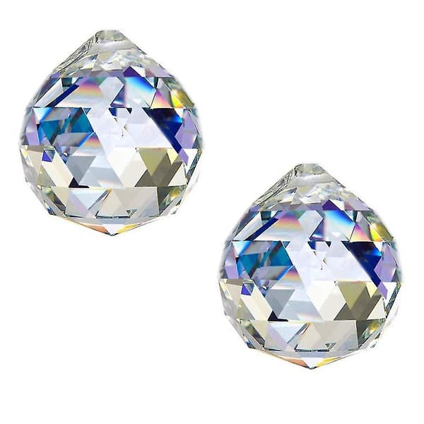 Klar Glas Kristallkula Prisma Hänge 50mm 2-pack