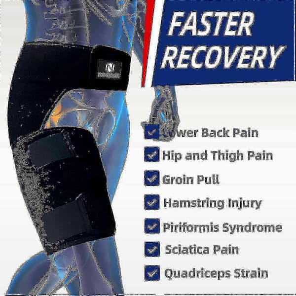Höftstöd för ischias smärtlindring Hamstring Kompressionsärm Grenstöd Si Bälte Justerbart Stöd För Si Led, Ischiasnerv, Höftledsbyte