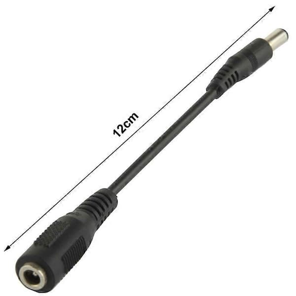 5,5 x 2,5 mm uros - 3,5 mm naaras DC-liitinadapteri, pituus: 12 cm