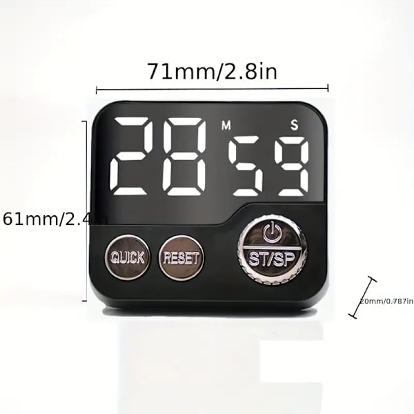 Multifunksjonell roterende timer, kjøkkentimer, LED-tidsstyring, student-spesifikk matlaging- og baketimer