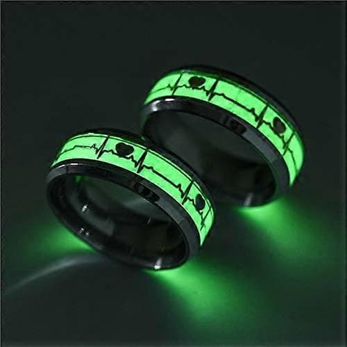 Glødende Ringe Rustfrit Stål Ringe Til Kvinder DrengeVenus Orb Ring Hjerte Glød I Mørket Trendy Søde Ringe Til Mænd Fine