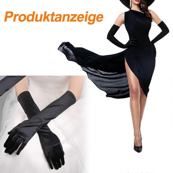 Etikette Handsker, Lange Handsker, Sort