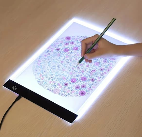LED Rissebrett A5/A4/A3 med 3 Lysstyrker lysbord/lysplate