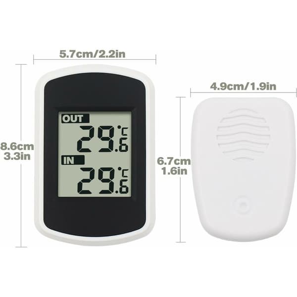 Ulable Inomhus Utomhus Digital Trådlös LCD Termometer Mini Rumstemperatursensor Liten Noggrann Väderprovare för Hem Sovrum Kontor Vit