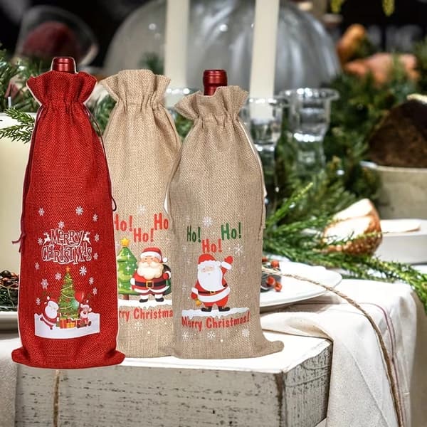 6 st Jul Vinflaskpresentpåse Juldekorationer